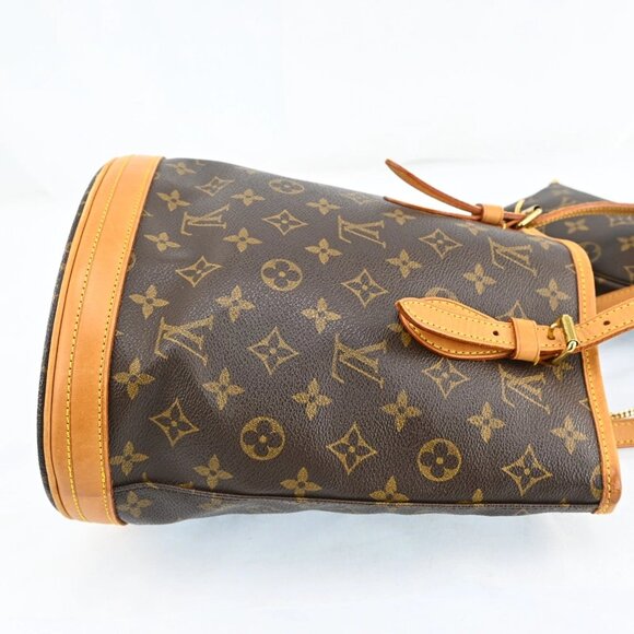 Authentic Louis Vuitton Monogram Bucket PM Leather Brown Tote bag bsj1062-110725 - Picture 4 of 16